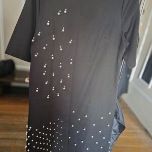 Black Dress with Pearl Embellishments